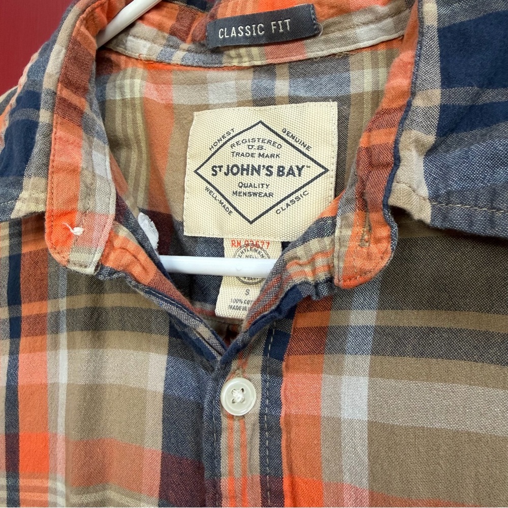 Orange Plaid Button Down! The color is 🔥 - Picture 3 of 9